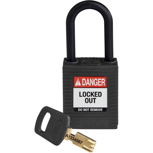 NYL-BLK-38PL-KD NYLON PADLOCK BLK 38MM PL SHKL,