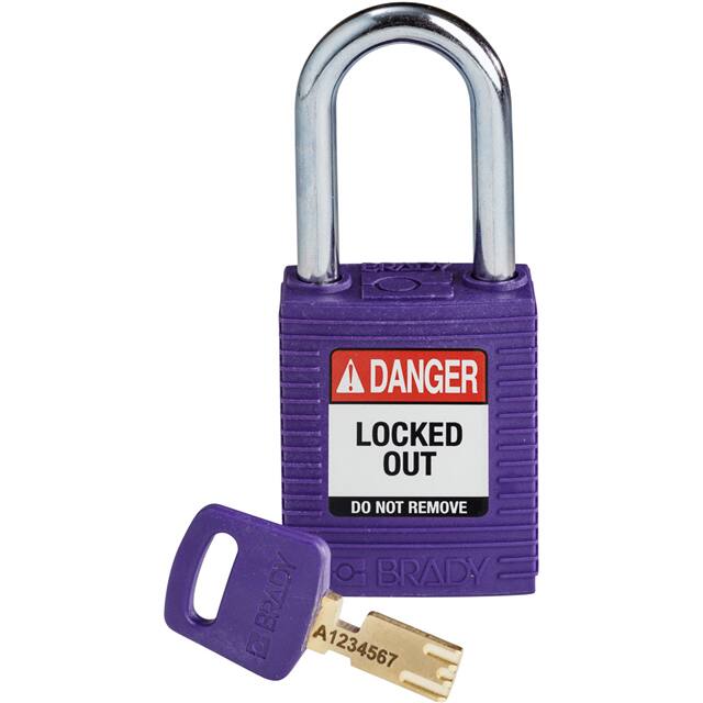 NYL-PRP-38ST-KD NYLON PADLOCK PURPLE 38MM STEEL