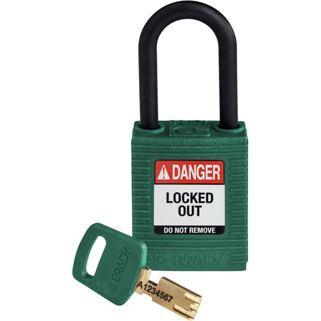 NYL-GRN-38PL-KD NYLON PADLOCK GRN 38MM PL SHKL,