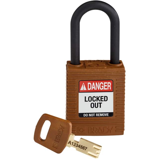 NYL-BRN-38PL-KD NYLON PADLOCK BRN 38MM PL SHKL,