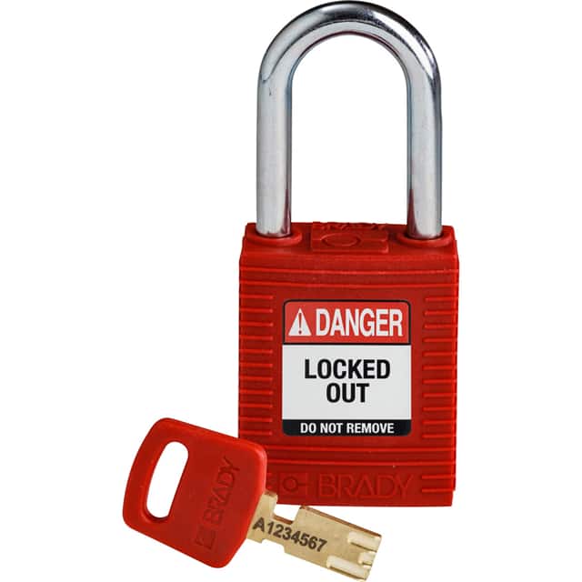 NYL-RED-38ST-KD NYLON PADLOCK RED 38MM STEEL SHK