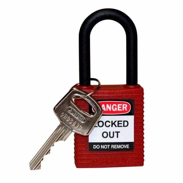 123324 SAFETY LOCK, 1.5" KD RED, NYLON