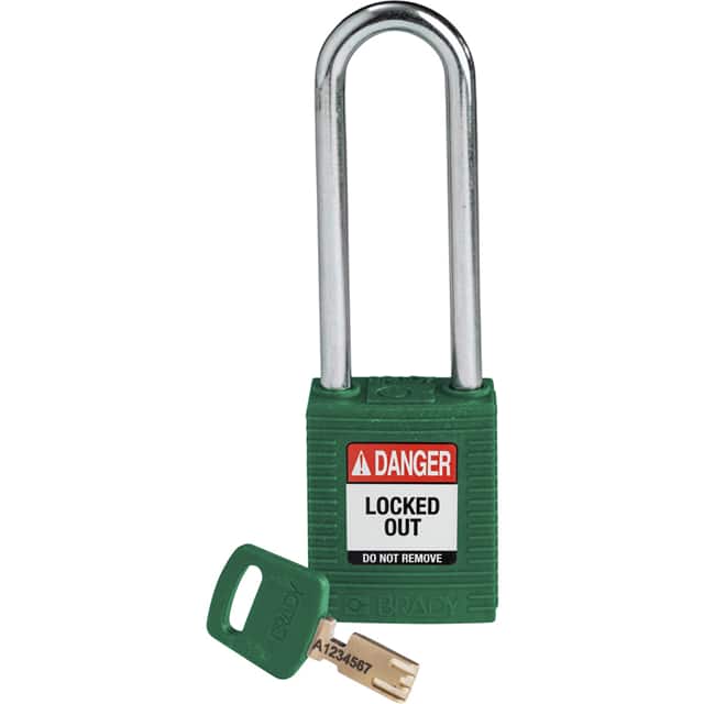 NYL-GRN-76ST-KD NYLON PADLOCK GRN 76MM STEEL SHK