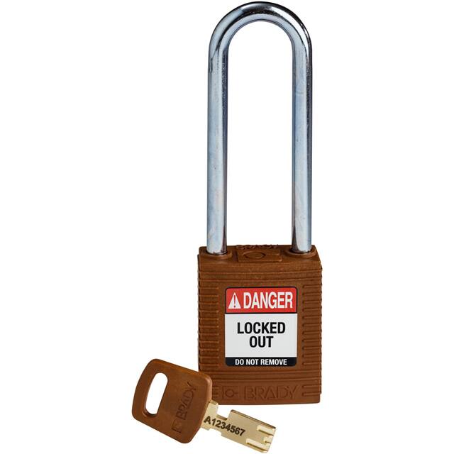 NYL-BRN-76ST-KD NYLON PADLOCK BRN 76MM STEEL SHK