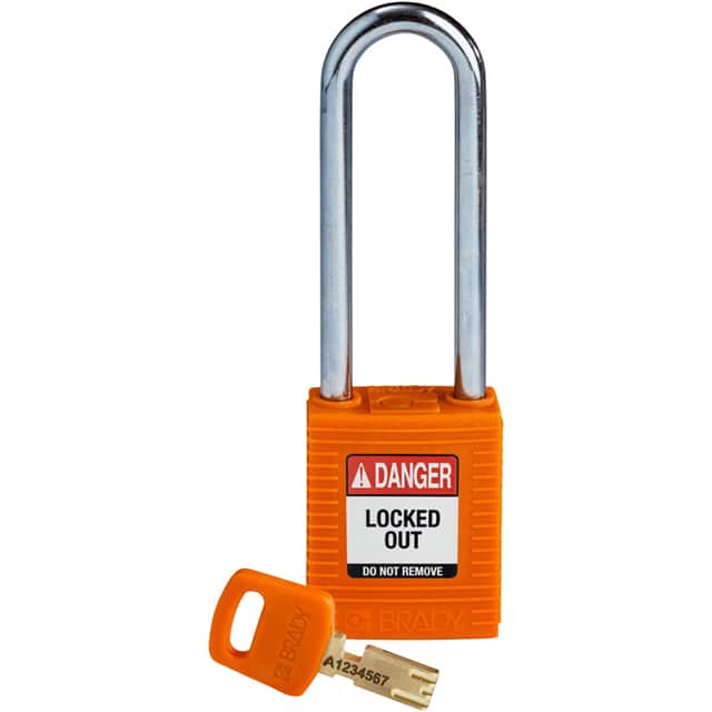 NYL-ORG-76ST-KD NYLON PADLOCK ORG 76MM STEEL SHK