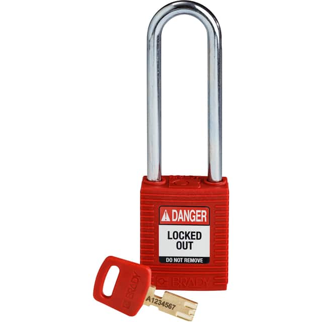 NYL-RED-76ST-KD NYLON PADLOCK RED 76MM STEEL SHK
