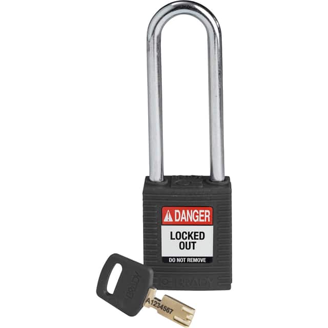 NYL-BLK-76ST-KD NYLON PADLOCK BLK 76MM STEEL SHK