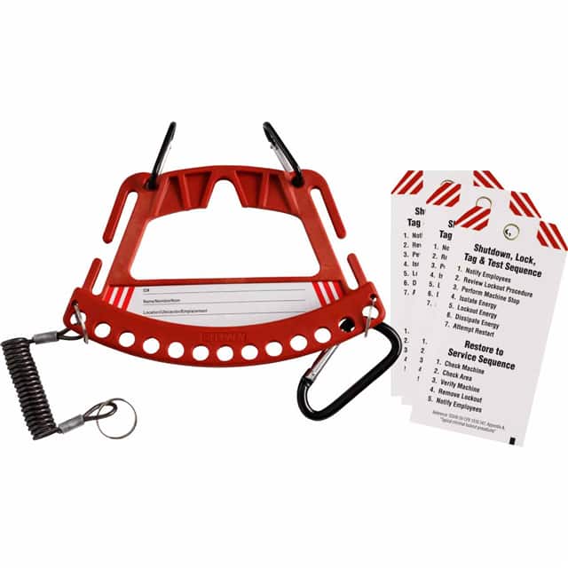 148866 SAFETY LOCK & TAG CARRIER - RED