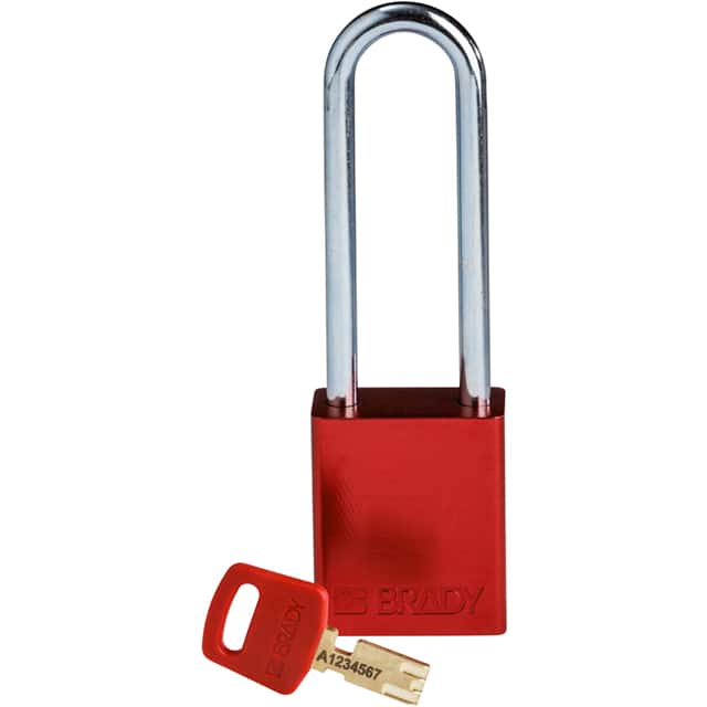 ALU-RED-76ST-KD ALUM PADLOCK RED 76MM STEEL SHKL