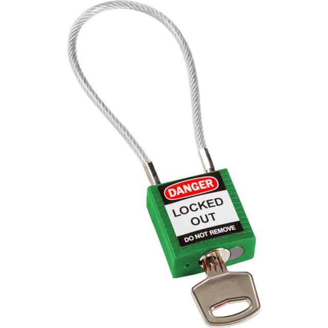 146123 COMPACT CABLE PADLOCK GREEN 20CM