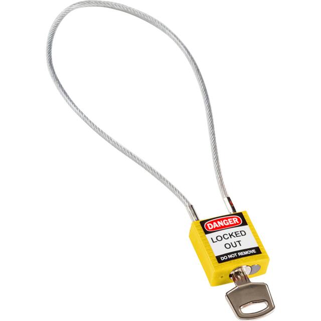 146125 COMPACT CABLE PADLOCK YELLOW 40C
