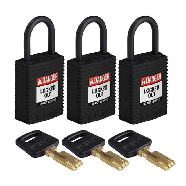 CPT-BLK-25PL-KA3PK COMP NYLON LOCK BLK 25MM PL SHKL
