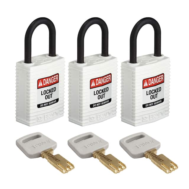 CPT-WHT-25PL-KA3PK COMP NYLON LOCK WHT 25MM PL SHKL