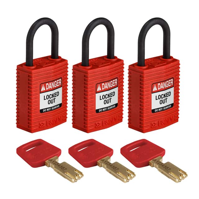 CPT-RED-25PL-KA3PK COMP NYLON LOCK RED 25MM PL SHKL