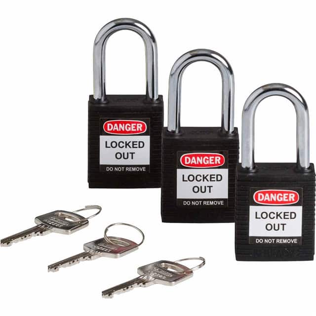 123269 SAFETY PADLOCK, 1.5" KA BLACK 3/