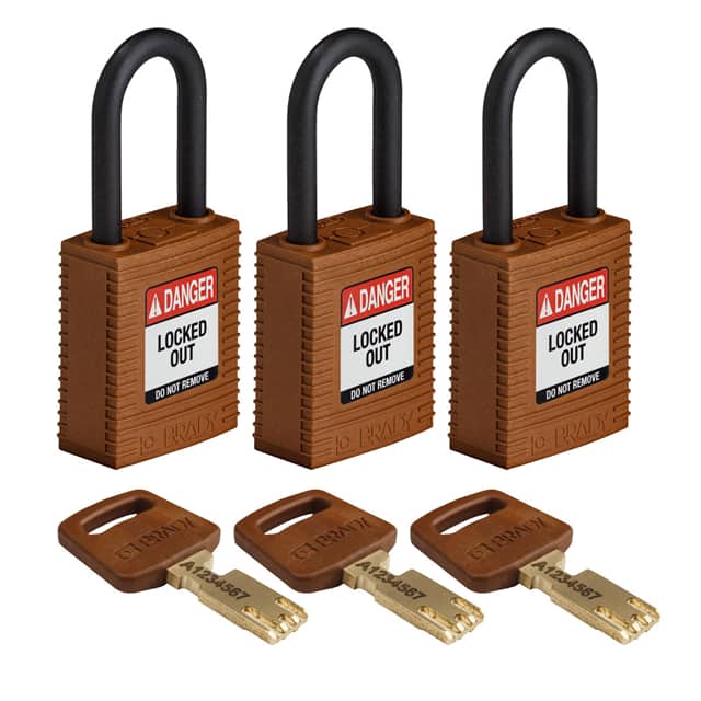 NYL-BRN-38PL-KA3PK NYLON LOCK BROWN 38MM PL SHKL KA