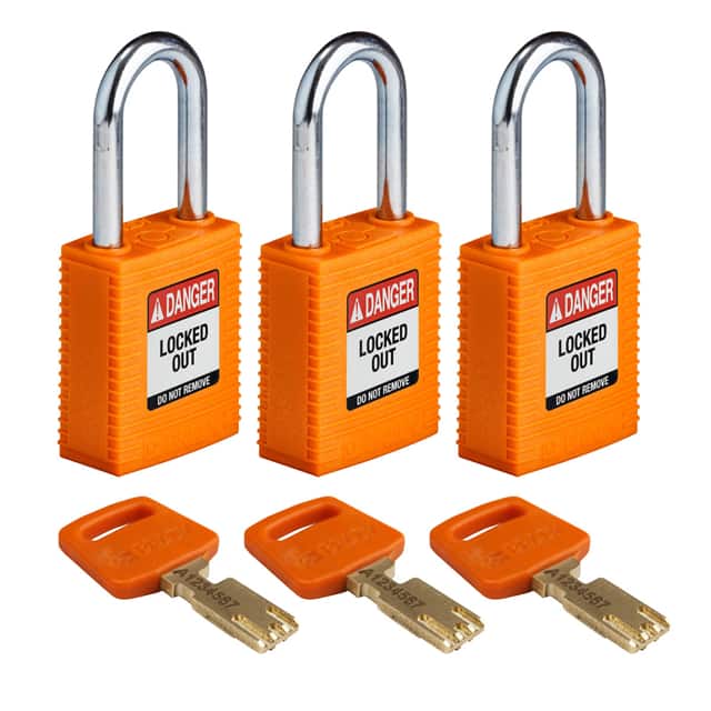 NYL-ORG-38ST-KA3PK NYLON LOCK ORG 38MM STEEL SHKL K