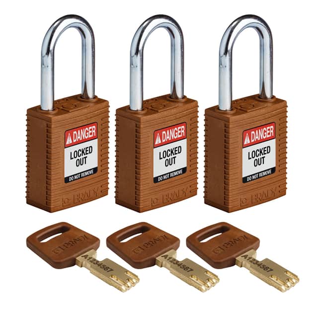 NYL-BRN-38ST-KA3PK NYLON LOCK BROWN 38MM STEEL SHKL