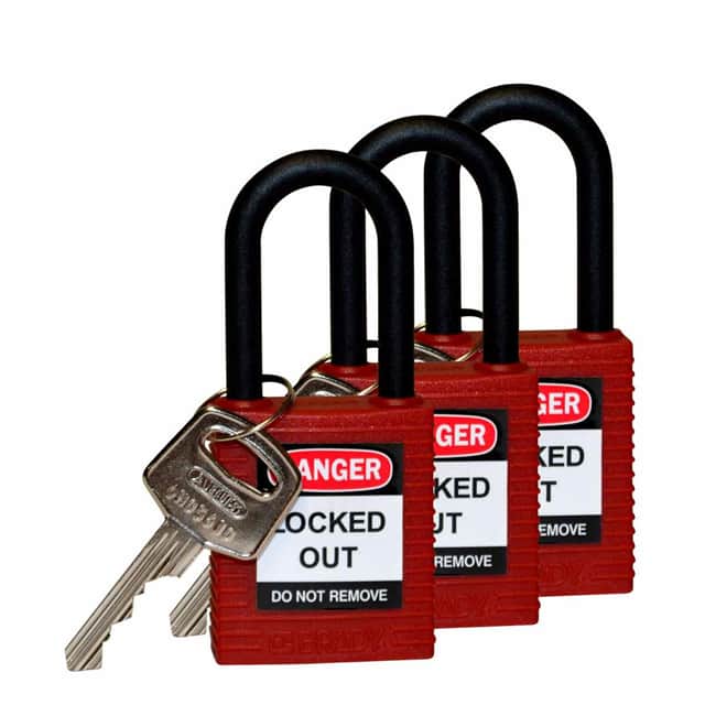 123333 SAFETY LOCK, 1.5" KA RED, NYLN S
