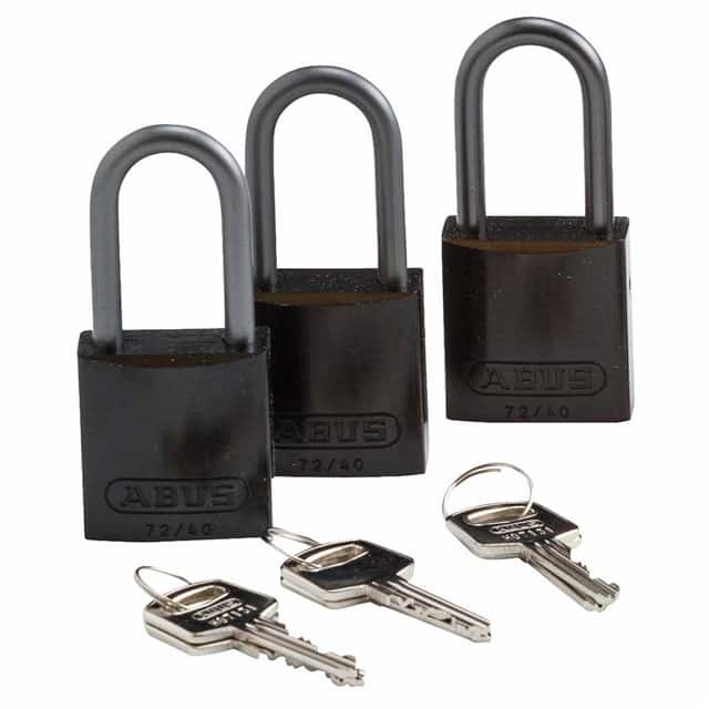 123433 ABUS ALUM PADLOCK, 1.5" KA BLACK
