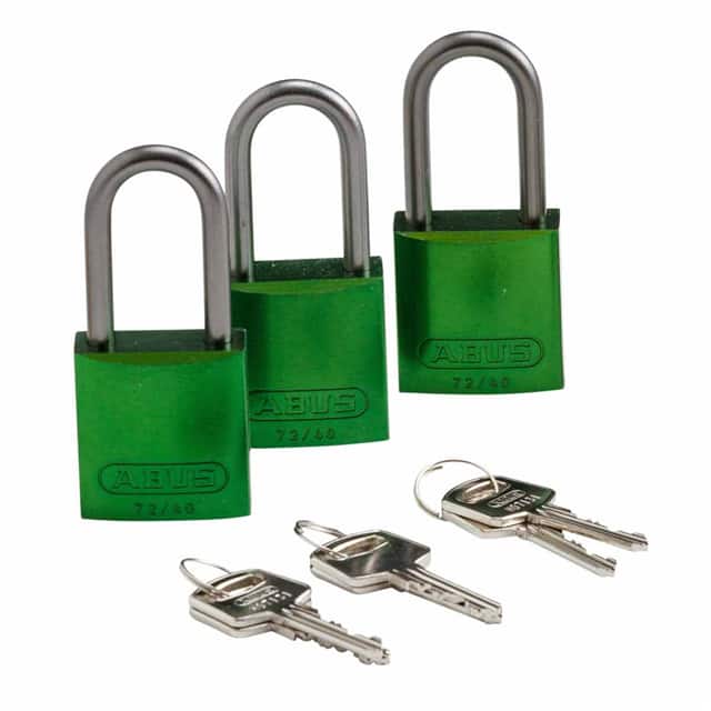 105881 ABUS ALUM PADLOCK, 1.5" KA GREEN