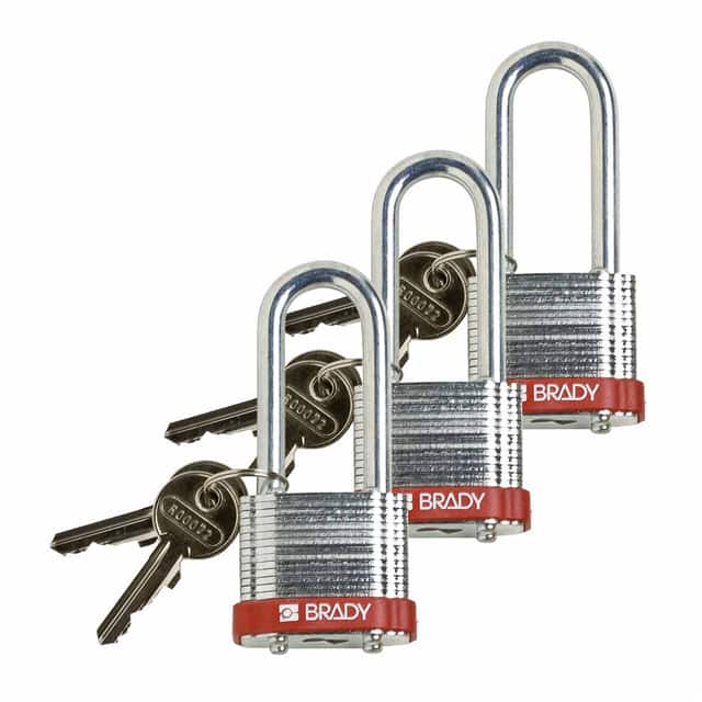 105894 BRADY LOCK STEEL, 2.0" RED KA 3/