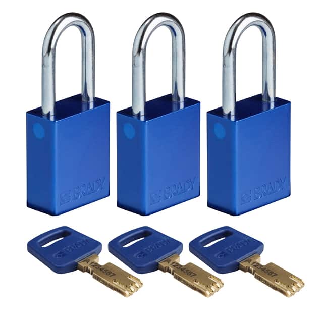 ALU-BLU-38ST-KA3PK ALUM PADLOCK BLUE 38MM STL SHKL