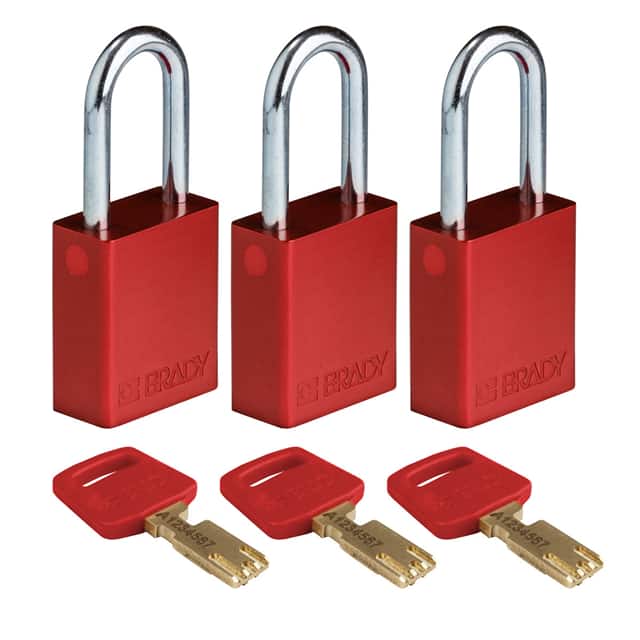 ALU-RED-38ST-KA3PK ALUM PADLOCK RED 38MM STL SHKL K