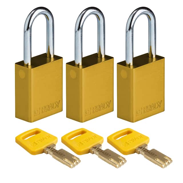 ALU-YLW-38ST-KA3PK ALUM PADLOCK YELLOW 38MM STL SHK
