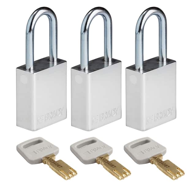 ALU-SLV-38ST-KA3PK ALUM PADLOCK SILVER 38MM STL SHK