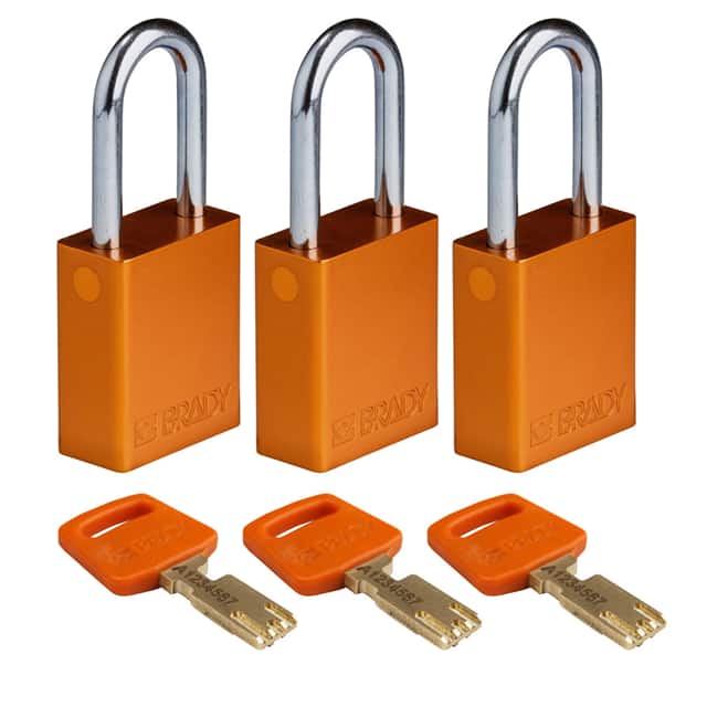 ALU-ORG-38ST-KA3PK ALUM PADLOCK ORANGE 38MM STL SHK