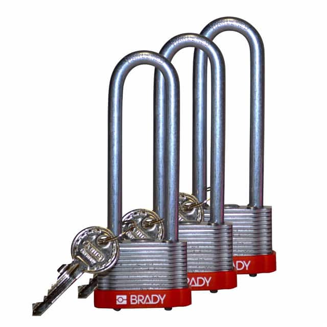 123252 KEY RETNG STEEL LOCK, 3" KA RED