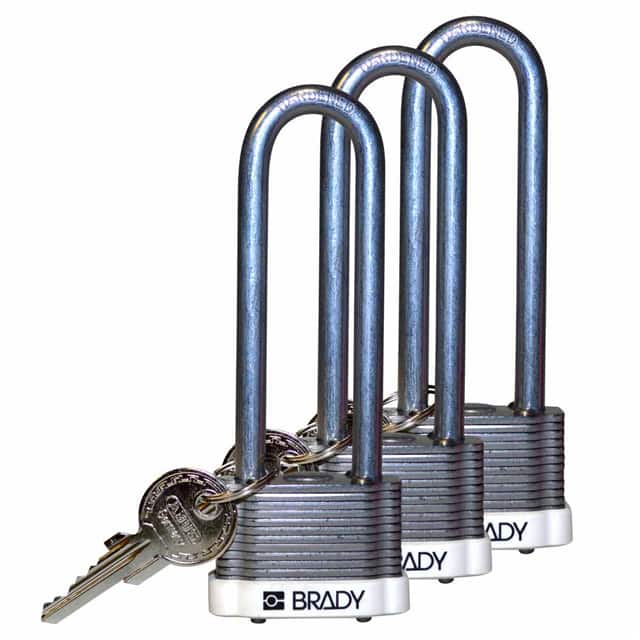 123256 KEY RETNG STEEL LOCK, 3" KA WHTE