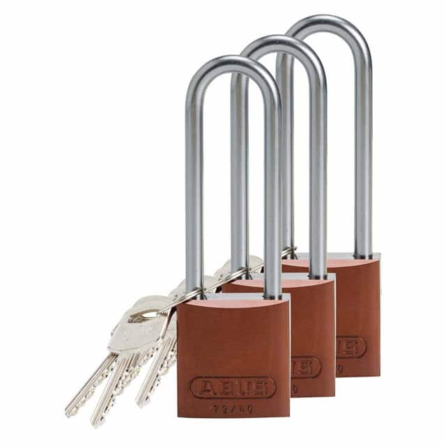 123308 ALUMINUM LOCK, 3" KA BROWN 3/PAC