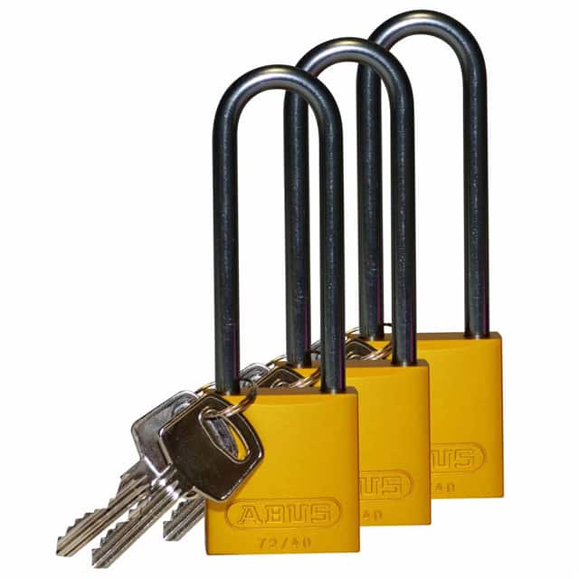 123305 ALUMINUM LOCK, 3" KA YELLOW 3/PA