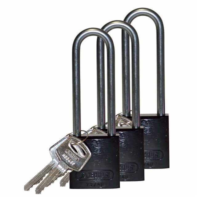 123307 ALUMINUM LOCK, 3" KA BLACK 3/PAC