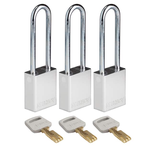 ALU-SLV-76ST-KA3PK ALUM PADLOCK SILVER 76MM STL SHK