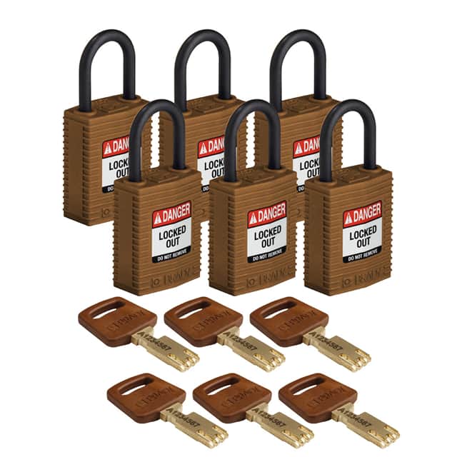 CPT-BRN-25PL-KD6PK COMP NYLON LOCK BRN 25MM PL SHKL