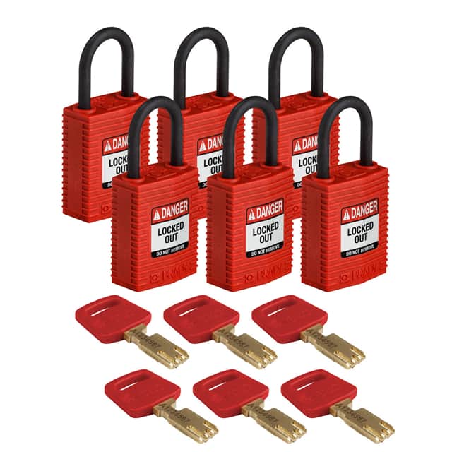 CPT-RED-25PL-KA6PK COMP NYLON LOCK RED 25MM PL SHKL
