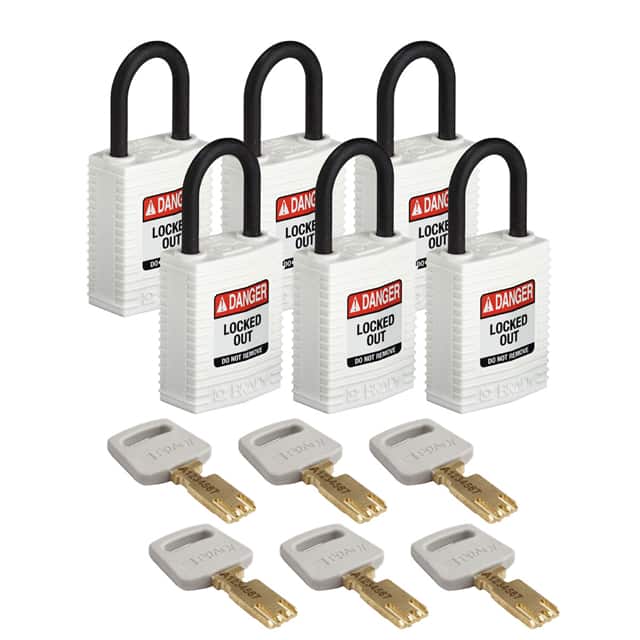 CPT-WHT-25PL-KD6PK COMP NYLON LOCK WHT 25MM PL SHKL