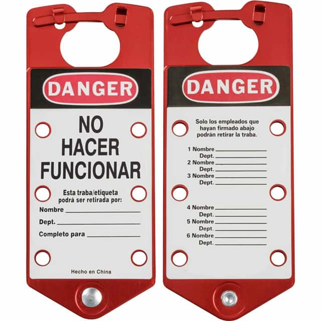 39481 SPAN RED LABELED L/O HASP-ALUM
