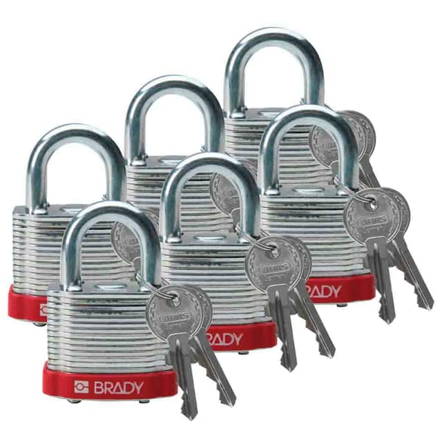 51279 BRADY LOCK, STEEL, .75" KD RED 6