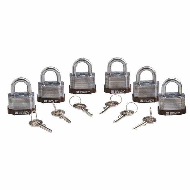 123280 KEY RETAINING STEEL PADLOCK BRN
