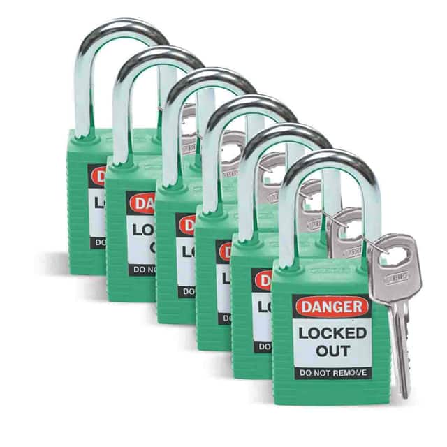 51345 SFTY PADLOCK STEEL 38MM SHA GREE