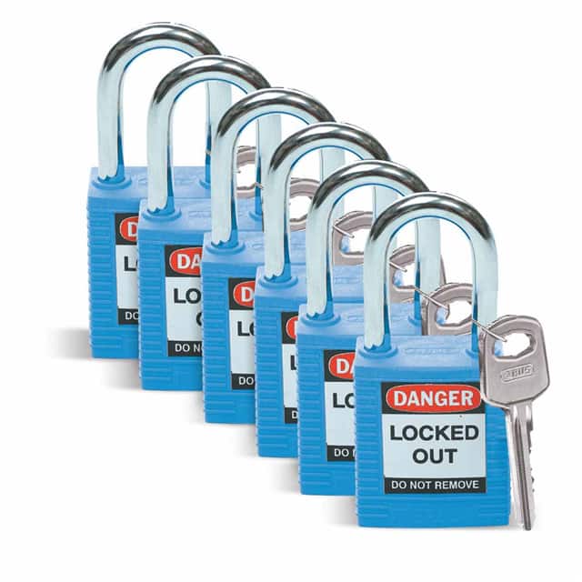 51344 SFTY PADLOCK STEEL 38MM SHA BLUE