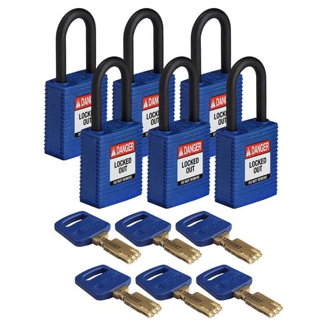 NYL-BLU-38PL-KD6PK NYLON LOCK BLUE 38MM PL SHKL KD