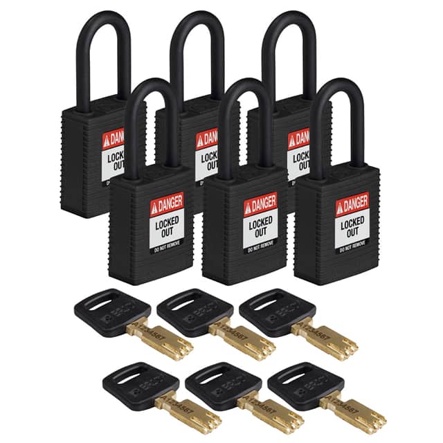 NYL-BLK-38PL-KD6PK NYLON LOCK BLACK 38MM PL SHKL KD