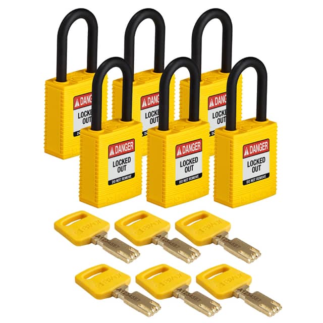 NYL-YLW-38PL-KD6PK NYLON LOCK YLW 38MM PL SHKL KD 6