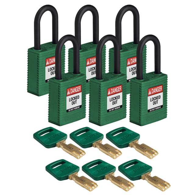 NYL-GRN-38PL-KA6PK NYLON LOCK GREEN 38MM PL SHKL KA