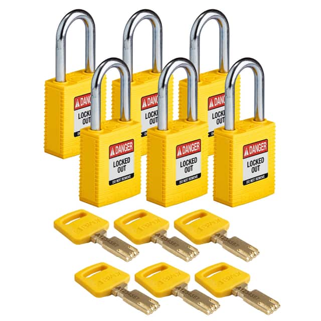 NYL-YLW-38ST-KD6PK NYLON LOCK YLW 38MM STEEL SHKL K